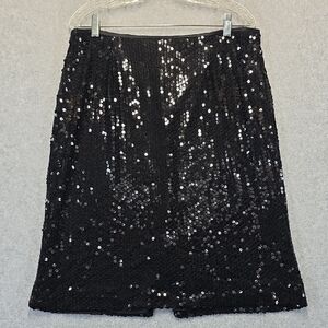 Jackie Jon NY Black Sequin Mini Skirt Size 14 – Holiday Party / Cocktail